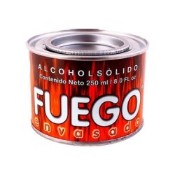 Alcohol solido Fuego envasado 100 latas de 250 mL