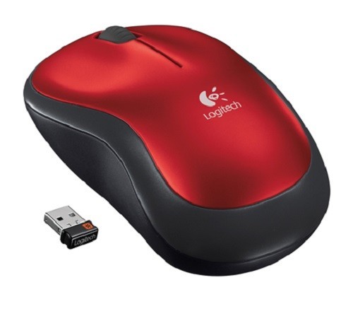 Logitech Mouse Wireless M185 Rojo