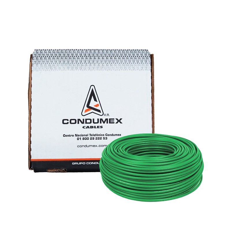 CONDUMEX. CABLE THW CAL 14 VERDE TRAMO