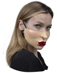 Cubrebocas látex labios rojos