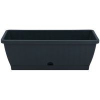 Maceta rectangular 50 cm c/plato verde