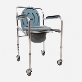 Silla cómodo plegable con ruedas, cromada