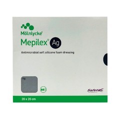 Mölnlycke Mepilex AG Apósito de Espuma de Poliuretano Antimicrobial de 20 CM X 20 CM