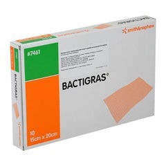 Smith & Nephew Bactigras Gasa Parafinada con Clorhexidina Estéril de 15 CM X 20 CM