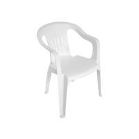 Silla de plástico blanco