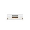 MESA TV BLANCO CON ROBLE