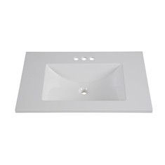 LAVABO ALPINE EMPOTRABLE MÁRMOL RECTANGULAR BLANCO 76.84 CM