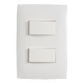 PLACA Y 2 INTERRUPTORES SENCILLOS BLANCO