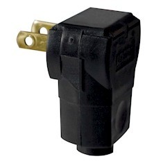 CONECTOR ANGULAR 125 VOLTS NEGRO LEVITON