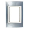 PLACA DE 3 MÓDULOS PLÁSTICO AZUL