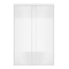 CANCEL PARA BAÑO RECTANGULAR CRISTAL TEMPLADO BLANCO DOBLE CORREDIZO DE 141 HASTA 145 X 187 CM