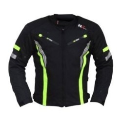 Chamarra Para Moto R7-0915 Negra-Blanco-Verde