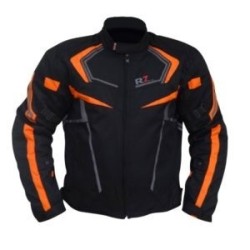 Chamarra Para Moto R7-0906 Negra-Naranja