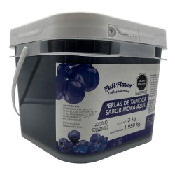 Perlas Explosivas Sabor Mora Azul, Bote de 3 Kilos