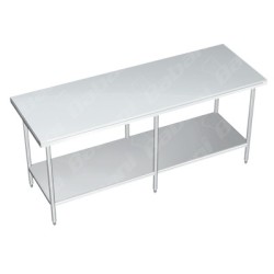 Mesa de Tajo en Isla  CON Entrepaño - 2.40 X 0.70 X 0.90    Acero Inoxidable Tipo 304