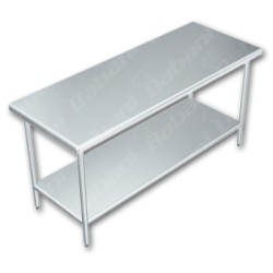 Mesa de Trabajo en Isla CON Entrepaño - 2.00 X 0.70 X 0.90   Acero Inoxidable Tipo 304