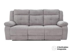 Sofá Reclinable Sydney De Tela Color Gris