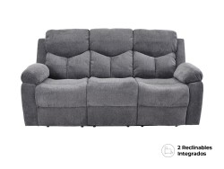 Sofá Reclinable Emily De Tela Color Gris