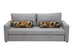 Sofá Cama Kyron De Tela Color Gris Marca Liz Muebles