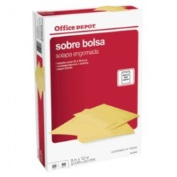 SOBRE DE PAPEL CARTA OFFICE DEPOT MANILA 50 PIEZAS