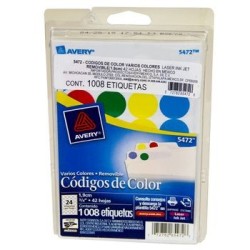 ETIQUETA ADHESIVA CIRCULAR COLORES 3/4" 10 0 8PZ