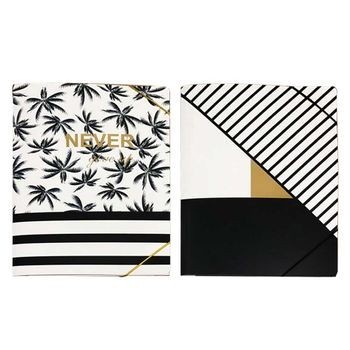Folder Vertical con Diseño Blanco y Negro