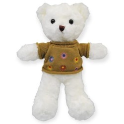 Oso Flowy Blanco Con Suéter Café Med