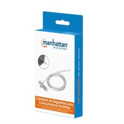 Candado para Laptop Manhattan ranura K-slot de combinacion 4 digitos cable de acero 2M cubierta PVC transparente