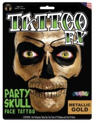 Party Skull-Metalic Gold