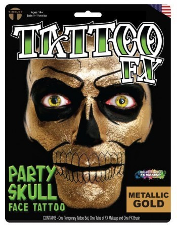 Party Skull-Metalic Gold