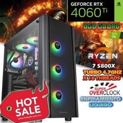 PC GAMER RYZEN 7-5800X 8/16 NÚCLEOS GPU RTX-4060TI 8GB, RAM 32GB 2TB