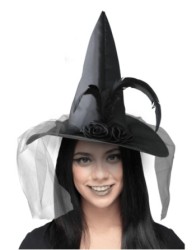 Sombrero de bruja negro