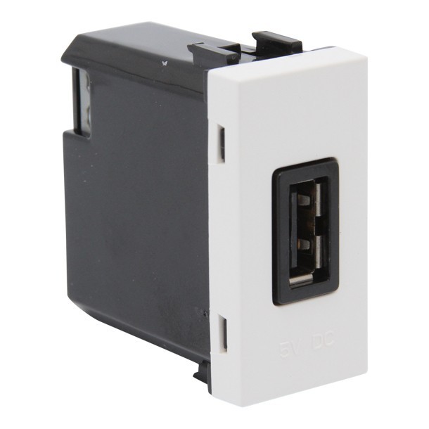 TOMA USB 1 MODULO BLANCO