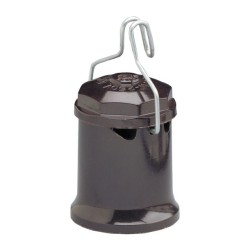 SOCKET CABLEADO CON GANCHO CAFÉ