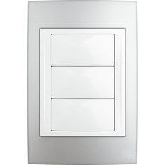 PLACA 3 MÓDULOS PLÁSTICA COLOR PLATA