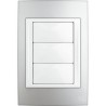 PLACA 3 MÓDULOS PLÁSTICA COLOR PLATA
