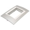 PLACA 3 MÓDULOS PLÁSTICA COLOR PLATA