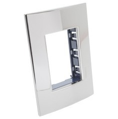 PLACA RECTANGULAR 3 MÓDULOS COLOR NÍQUEL