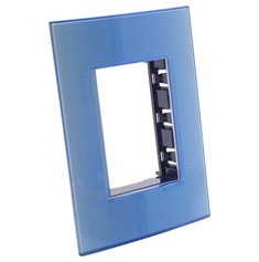 PLACA RECTANGULAR 3 MÓDULOS COLOR AZUL