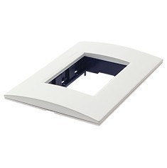 PLACA RECTANGULAR 3 MÓDULOS COLOR PLATA