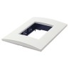 PLACA RECTANGULAR 3 MÓDULOS COLOR PLATA