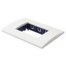 PLACA RECTANGULAR 3 MÓDULOS COLOR PLATA