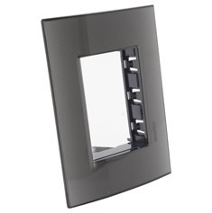 PLACA RECTANGULAR 3 MÓDULOS COLOR HUMO