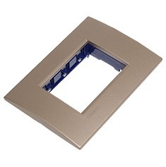 PLACA RECTANGULAR 3 MÓDULOS COLOR BRONCE