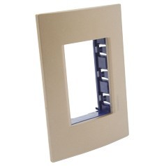 PLACA RECTANGULAR 3 MÓDULOS COLOR BRONCE