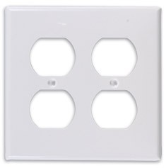 PLACA 4X4 PARA CONTACTO DÚPLEX BLANCO