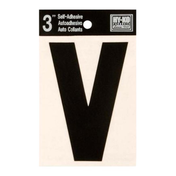 LETRA V DE VINIL NEGRO 3'