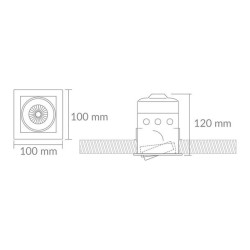 EMPOTRABLE SQUARE DIRIGIBLE LED BLANCO