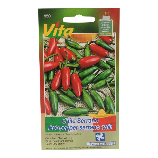 SEMILLAS DE CHILE SERRANO 950