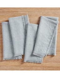 Set de servilletas Frayed Oversized de lino 4 piezas